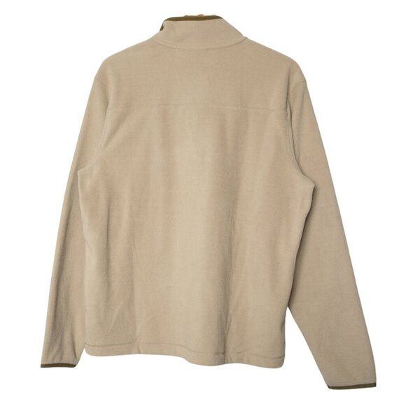 Eddie Bauer Mend Fleece Pullover Sweater Snap Mock Neck Top Light Khaki Beige - Picture 3 of 11